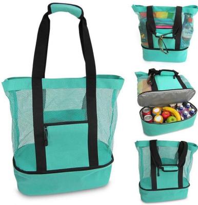 China Customized Thermal Bag Waterproof Logo Picnic Insulated Waterproof Cooler Bag Mesh Beach Bag for sale