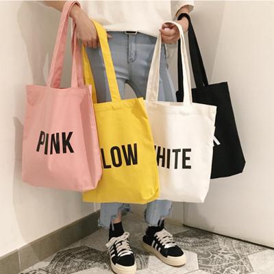 China Handled 2021 Cheap Fashion Hot Selling Shopping 12oz Cotton Canvas Tote Bags For Girl for sale