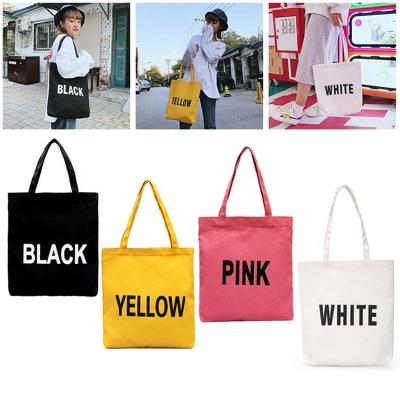 China Fashion Ladies Handbag Eco 12oz Cotton Canvas Colorful Handled Shopping Tote Bag for sale