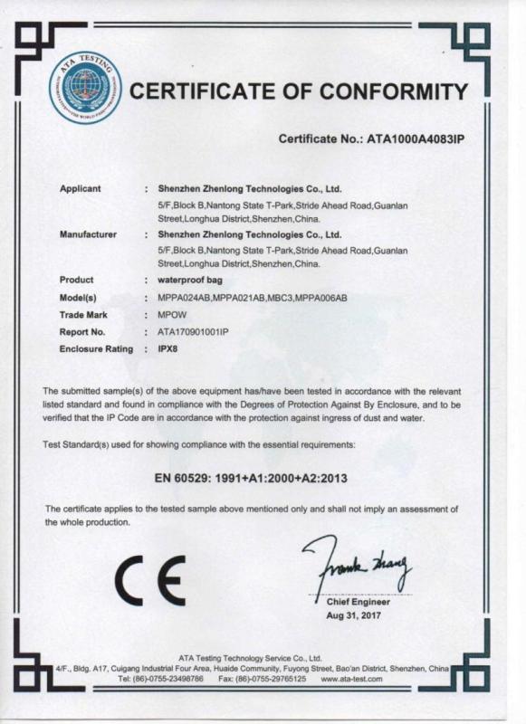 CE - Shenzhen Zhenlong Technologies Co., Ltd.