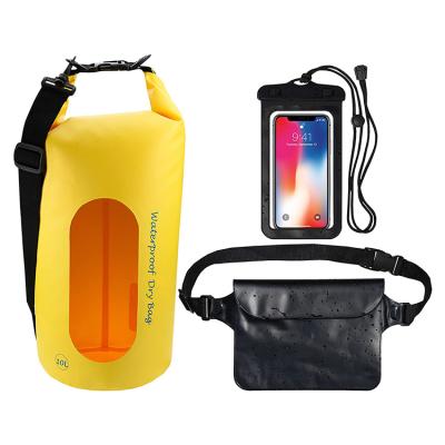 China 10L Waterproof Waterproof Dry Bags with Detachable Clear Window Shoulder Strap Phone Case for Outdoor Sports for sale