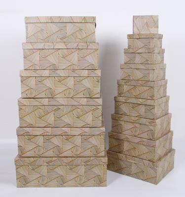 China Large Recycled Materials 1502 Cardboard Stacking 15 Pcs Gift Box Set for sale