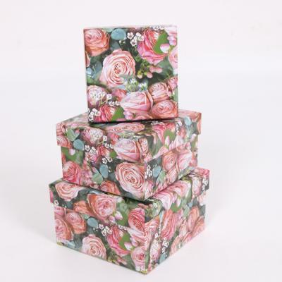 China Best Recycled Materials 2269 Home Fashion Square Paper Gift Box Set Of 3 Pcs for sale