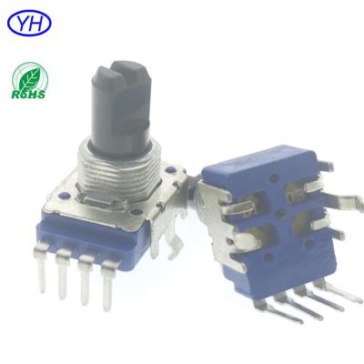 China ROHS Compliant Pins 11MM Axis 4 Insulation Rotary Linear Carbon Film Rotary Potentiometers b1k b10k 50k 100k for sale