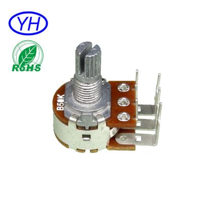 China 16mm metal shaft b10k b500k audio rotary potentiometer with switch for sale