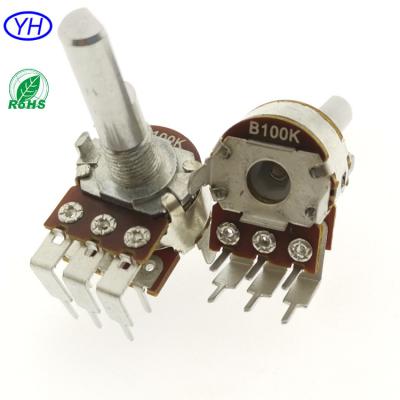 China OEM Audio 16mm 2 Vertical Carbon Linear Stereo Film Strip Volume Control Potentiometer 10k 50k 100k 500k With Bracket for sale