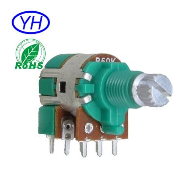 China Customized Carbon Film 3 Band 8 Pins 12mm Audio Rotary Dimmer Potentiometer With On Off Switch for sale