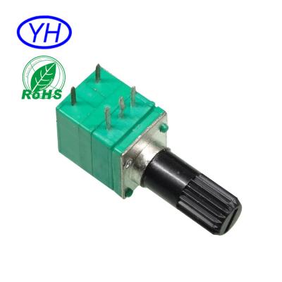 China 9 mm 10K Ohm Band Single Shaft Plastic Rotary Potentiometer Switch RB0910S-XA1-B10K for sale