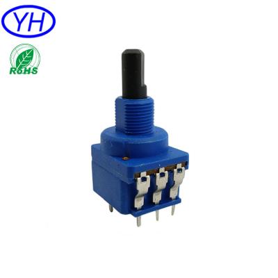 China Free Sample ROHS 16mm Dim Light 10k 20k 47k 50k 100k 220k 470K 500K Carbon Film Potentiometer With 10A Push Switch for sale