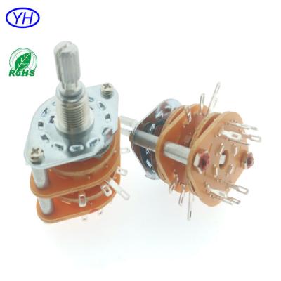 China Custom Hot Products Home Appliance Audio Switch 25mm 2 Way 3 Pole 4 Position Rotary Switch for sale