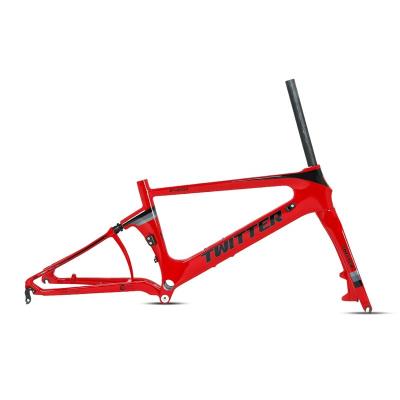 China High Strengh Twitter bicycle frame 22 inch mini city bike t800 carbon fiber frameset disc brake folding bike frame for sale