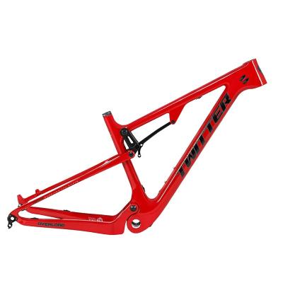 China SUZERAIN TWITTER double suspension carbon bicycle frame full suspension carbon mtb light fiber frame 29 inch mtb frame for sale