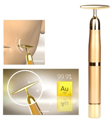 China Electric Face Lifting 24k Golden Pulse Beauty Bar Skin Care Battery Powered for sale