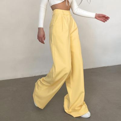 China Anti-wrinkle fall new casual high waist loose wide leg pants female floor length pants ladies trousers for sale