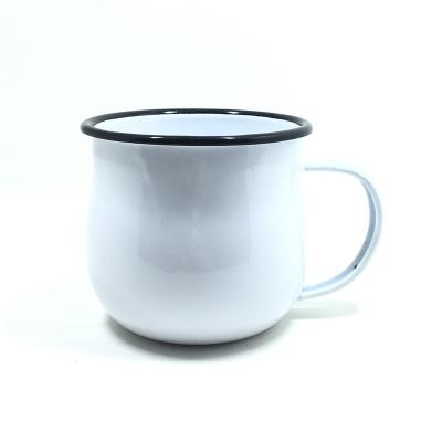 China Viable Factory Wholesale Customized Logo Drum Belly Enamel Mug With CE LFGB Certified for sale