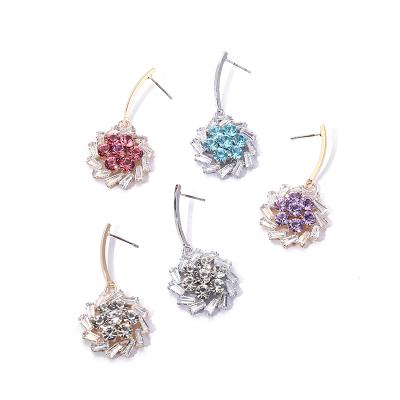 China 2021 Anti-allergy summer earrings crystal zircon flower earrings party jewelry earrings for sale