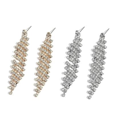 China Geometric Crystal Rhinestone Casual/Sporty Statement Earrings For Women Shape Diamond Tassel Daily Earring Women Party Jewelry Girl Earring for sale