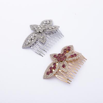 China Simple Ladies Hair Decoration Leaves Women Hair Combs Crystal Rhinestone Hair Clips Bridal Headpieces Jewelry Wedding Hair Accessories for sale