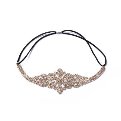 China Brass 2021 Fashion Women Decoration Adjustable Headpieces Crystal Rhinestone Flower Headband Wholesale Wedding Bridal Head Accessories for sale