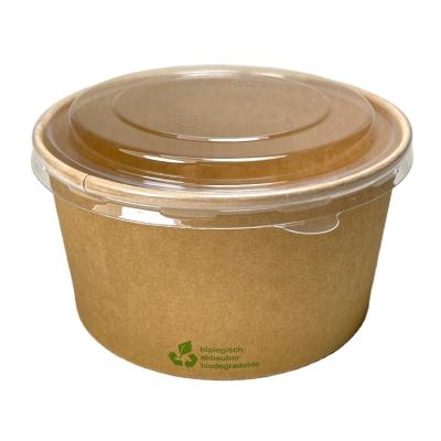 China Custom Logo Disposable 1000ml Color Packaging PP/PET Disposable Paper Salad Bowl Lids Free Samples for sale