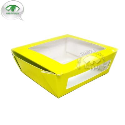 China Disposable Custom Size Custom Color Take Out Disposable Paper Cake Box With Window Free Sample for sale