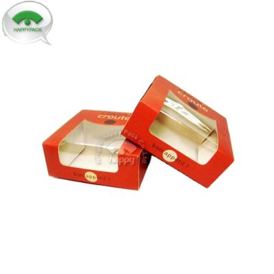 China Custom Size Custom Color Disposable Take Out Disposable Paper Cake Box With Window for sale