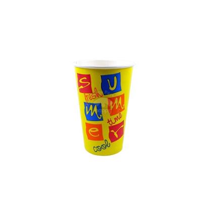 China 12oz Disposable Disposable Plastic Drink Paper Cup Disposable Plastic Cold Flat Lid for sale