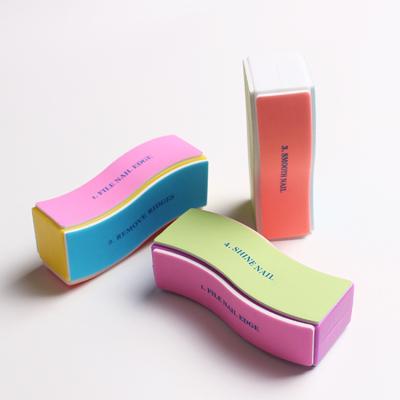 China Popular New Design 4 Sided Curved Mini Nail Buffer Block for sale