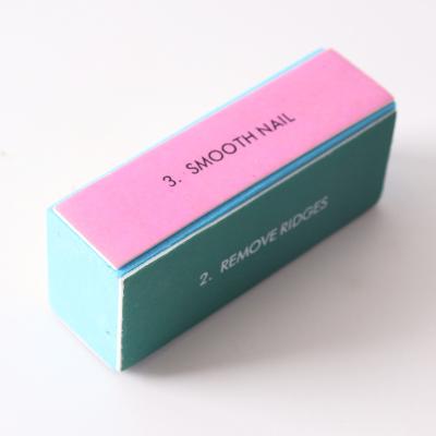 China Wholesale 4 Side Durable Nail Buffer Block Professional Manicure Tools Customized Nail Buffer Sponge Block for sale