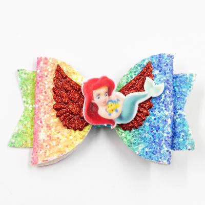 China Children's Decoration Hot Sale Glitter Luminous Children's Hair Cuts Bow Fairy Princess Hairgrips Flexible Hair Bow Headwear for sale