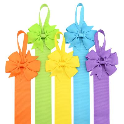 China Good Quality New Style Solid Color Hairpin Decor Children's Cute Bow Hairbow Holder Stocked Storage for sale