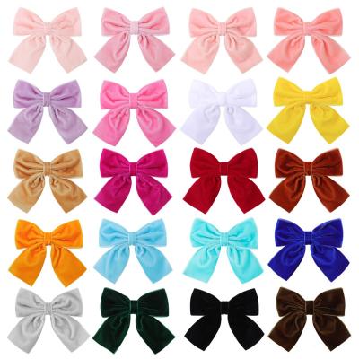 China Factory direct sales of children's decoration in baby's custom-made children's bow hairpin ribbon bow 6 inch bowknot hair clips for sale