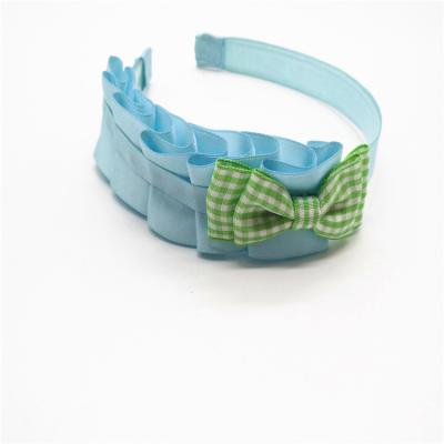 China Hair clips 2022 viable new headband blue color hair accessories with bow for sale