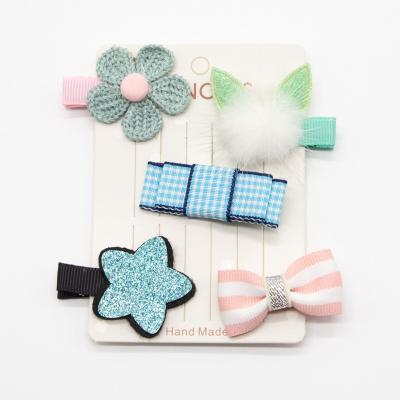 China European and American Cloth Mini Girl Handmade Fashion Hair Pin Kid Custom Hair Clip Style Manufacturing Handle Accecories for sale