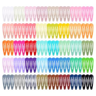 China Hair Pin Fashion Solid Color Snap Hair Clips No Slip Metal Hair Barrette for Girls Women Children Kids Babies for sale