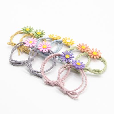 China Elastic Rope Ring Accessory For Hair Girl's Hair Circle Flower Hair Ring Cute Lovely Rope Soft Rubber Strap for sale