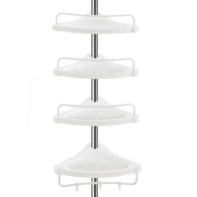 China SONGMICS Stainless Steel 4 Tier Shower Caddy Antirust Corner Adjustable Plastic Bathroom Shelf Standing Type for sale