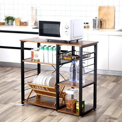 China Sustainable Steel Microwave Oven Shelf Stand Furniture Manufacturers Kitchen Shelves for sale