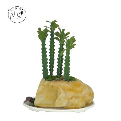 China Stocked/EO-friedfly/To Clean Easy/Not Easy To Break Living Room Home Decorations Artificial Succulents Plants Potted Bonsai Plants Resin Creative Flower Orchid Bonsai Potted for sale