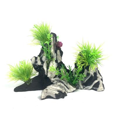 China Natural rock garden and decoration viable simulation resin aquarium grass for fish tank for sale