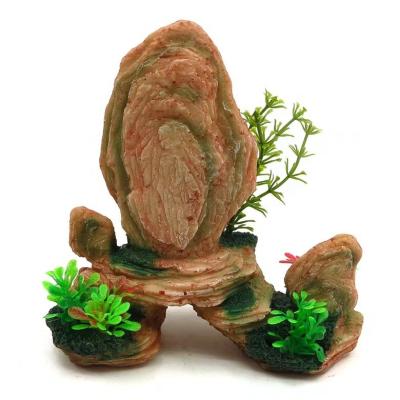 China Simulation Viable Resin Rock Garden Stone Accessories For Aquarium Decorations for sale