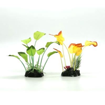 China Decoration Sustainable Plant Artificial Aquarium Fish Tanks Plants Aquatic Plants Silk Leaves for sale