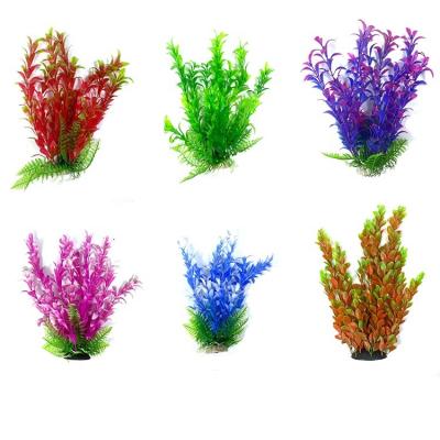 China 2022 New Aquarium 25cm Viable Plastic Simulation Aquatic Plant Multicolor Plant for sale