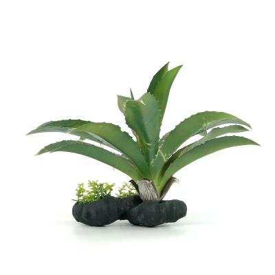 China Viable Aquarium Supplie Plastic Green Plants For Mini Greenhouse Reptile Decoration for sale