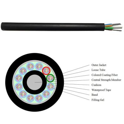 China Unshielded/nonmetallic cable 24 outer central loose tube conduit/fiber optic aerial cable 36 48 60 72 96 144 core GYFTY for sale