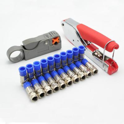 China For Universal Coaxial Cable Compression Stripper Tool Set of Cables and Connectors for sale