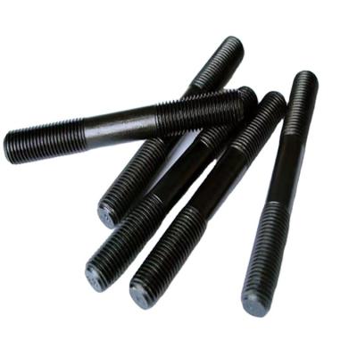 China Carbon Steel Threaded Rod With Two Nuts Black Carbon Steel Stud Bolt for sale