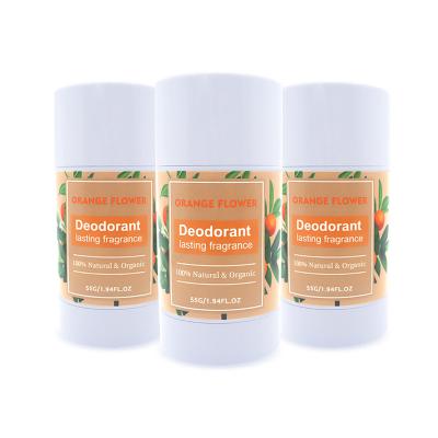 China OEM Wholesale Vegan Antiperspirant Foil Free Natural Antiperspirant During Scented Orange Underarm Deodorant Stick for sale