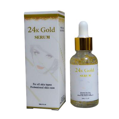 China Factory Wholesale Natural Skin Care Moisturizer Brightening Anti Wrinkle Vitamin C 24k Gold Face Serum for sale