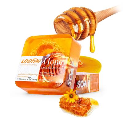 China Basic Cleansing Custom 100G Moisturizing Anti Acne Smoothing Skin WhiteningToilet Soap Honey Loofah Soap for sale